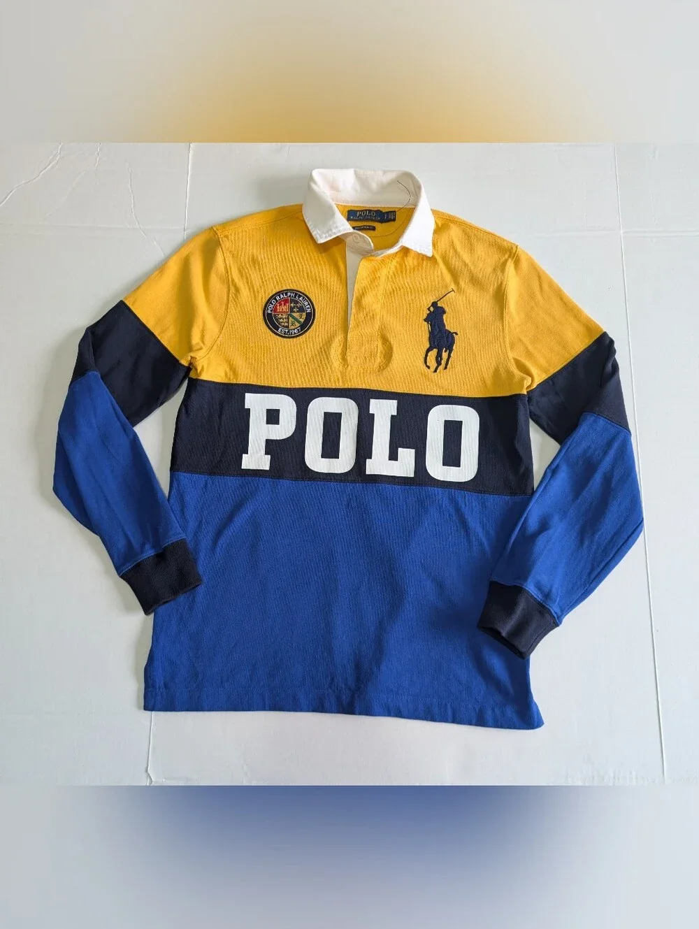 Vintage Polo Ralph Lauren Custom Slim Fit Rugby Shirt Mens S